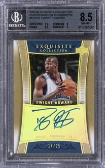 2004-05 UD "Exquisite Collection" Enshrinements Autographs #ENDH2 Dwight Howard Signed Card (#14/25) - BGS NM-MT+ 8.5/BGS 10